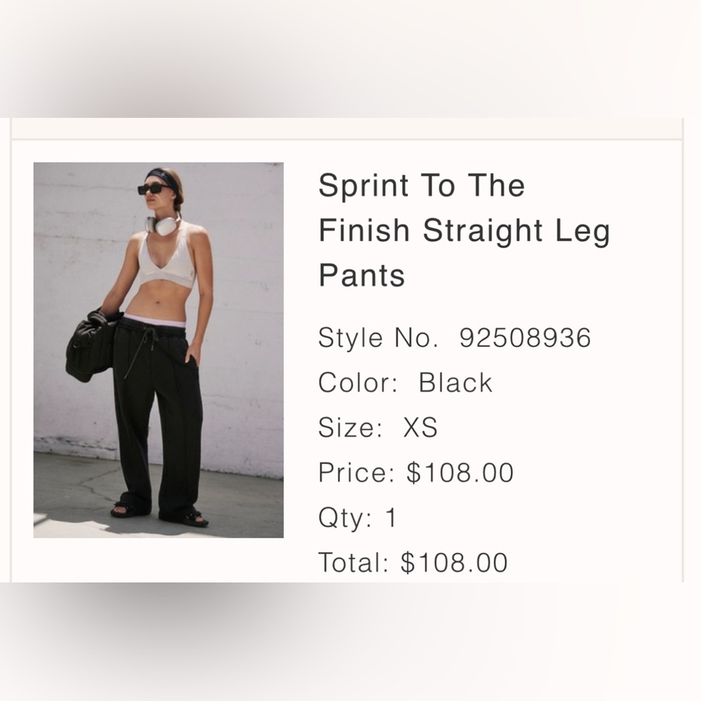 FP movement Sprint To The Finish Black Straight Leg Pants